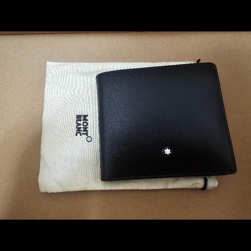 montblanc 萬寶龍 錢包 皮夾 男士皮夾 男生皮夾 短夾 男生短夾 男士短夾 折疊錢包-0