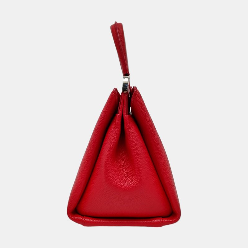 LOUIS VUITTON ASTRID紅色牛皮單肩包手提包斜挎包 銀色五金 可拆卸肩帶 9.8新-2