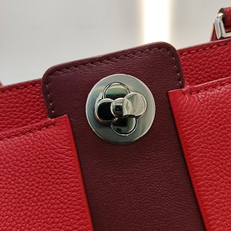 LOUIS VUITTON ASTRID紅色牛皮單肩包手提包斜挎包 銀色五金 可拆卸肩帶 9.8新-8