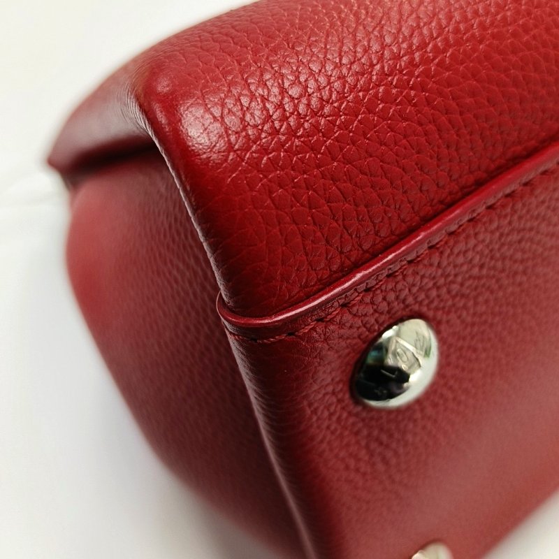 LOUIS VUITTON ASTRID紅色牛皮單肩包手提包斜挎包 銀色五金 可拆卸肩帶 9.8新-9