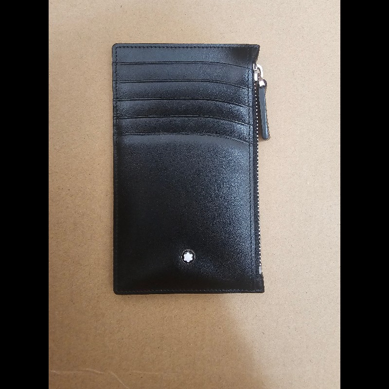 montblanc 萬寶龍 黑色 牛皮 卡夾 名片夾 錢包 零錢包-3