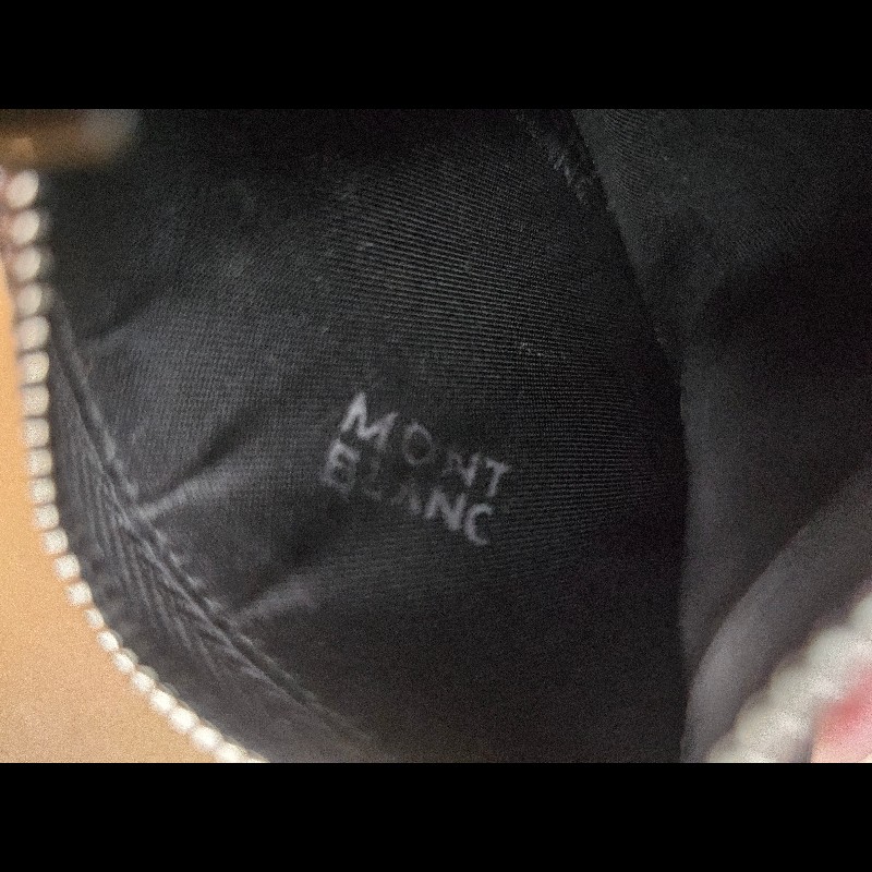 montblanc 萬寶龍 黑色 牛皮 卡夾 名片夾 錢包 零錢包-5