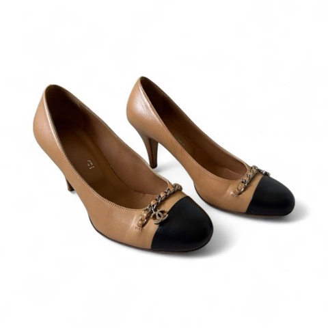 Chanel駱色中跟鞋