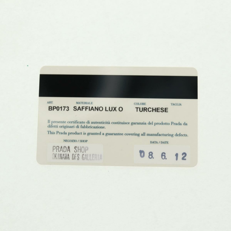 【日本直送】PRADA 單肩包 Safiano 皮革 綠松石藍 金色 正品 159879SAV-10