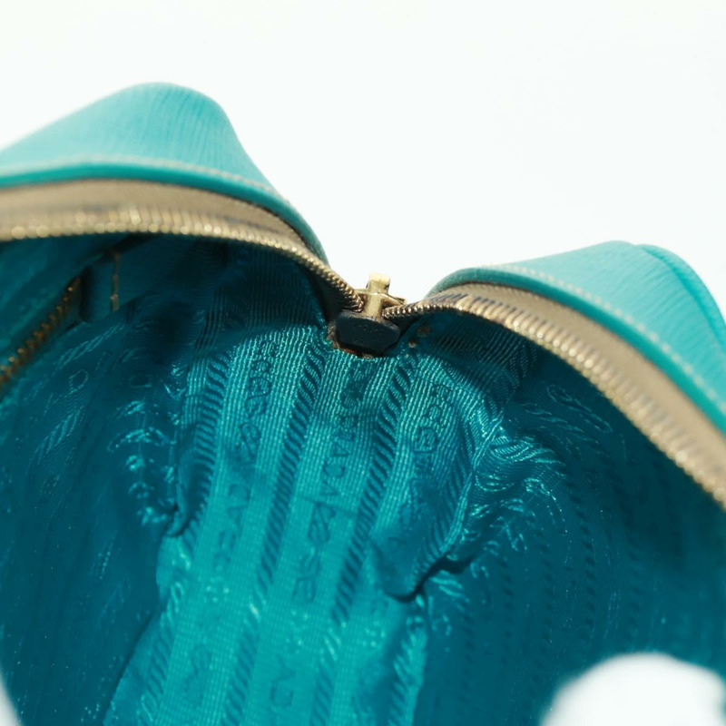 【日本直送】PRADA 單肩包 Safiano 皮革 綠松石藍 金色 正品 159879SAV-23