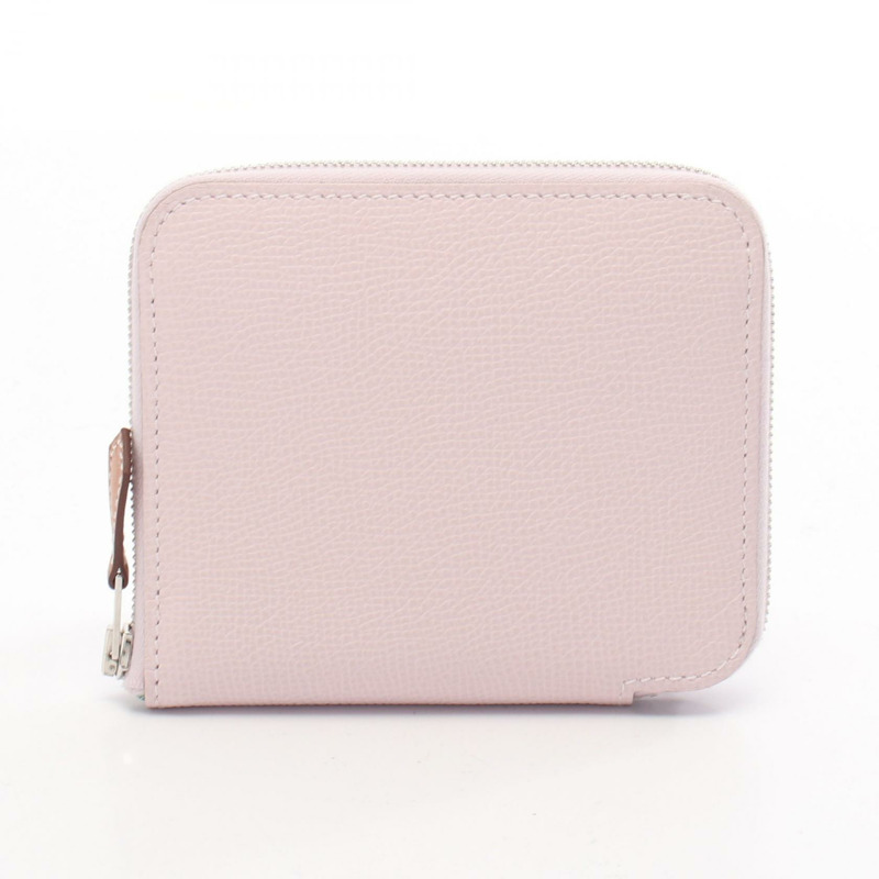 愛馬仕 Azap 迷你絲綢錢包,W Epsom 淡紫色水桶,二手女士 SHW-0