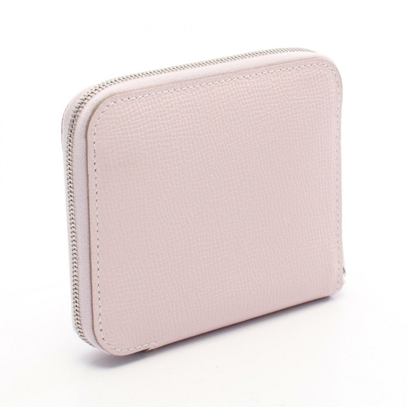 愛馬仕 Azap 迷你絲綢錢包,W Epsom 淡紫色水桶,二手女士 SHW-1