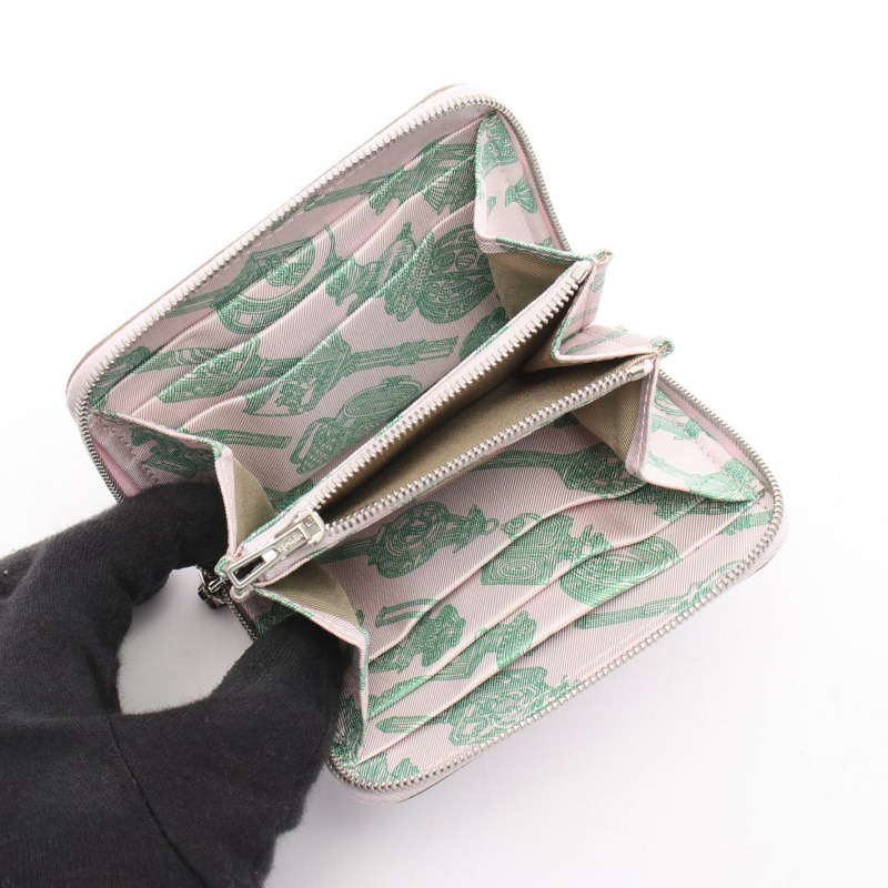 愛馬仕 Azap 迷你絲綢錢包,W Epsom 淡紫色水桶,二手女士 SHW-2