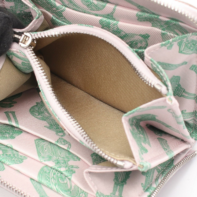 愛馬仕 Azap 迷你絲綢錢包,W Epsom 淡紫色水桶,二手女士 SHW-3