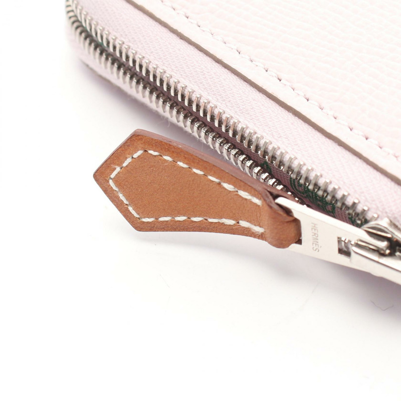 愛馬仕 Azap 迷你絲綢錢包,W Epsom 淡紫色水桶,二手女士 SHW-6