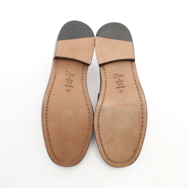 Christian Dior 樂福鞋 #38 黑色真皮平底鞋 二手女款-3
