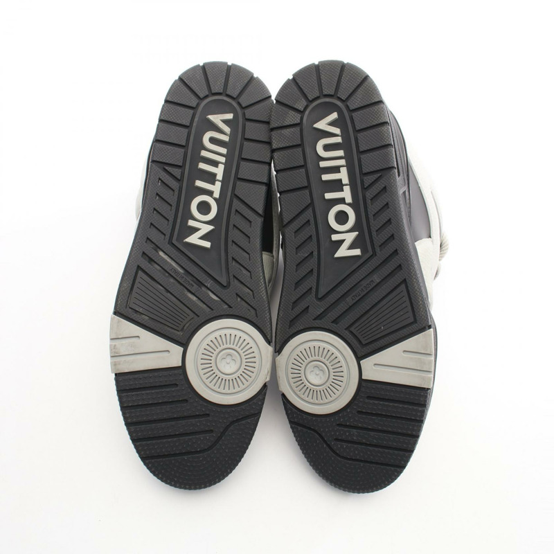 路易威登 LV Skate 系列運動鞋 #7.5 碼 1ABZ47 皮革布料 灰色 二手-3