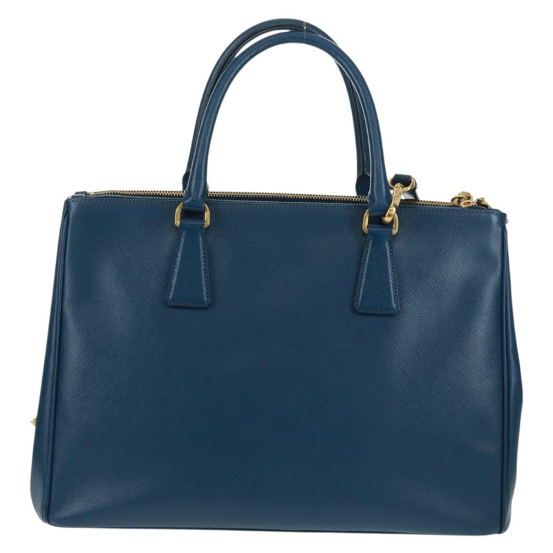 【日本直送】PRADA Galleria 手提包,Safiano 皮革,兩用,藍金配色,正品,貨號 163246V-1