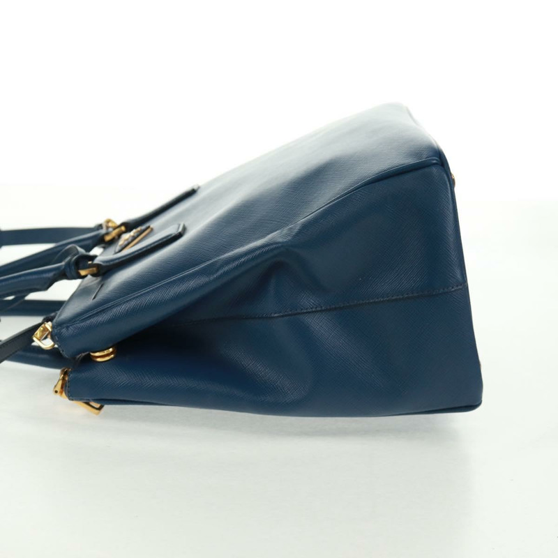 【日本直送】PRADA Galleria 手提包,Safiano 皮革,兩用,藍金配色,正品,貨號 163246V-2