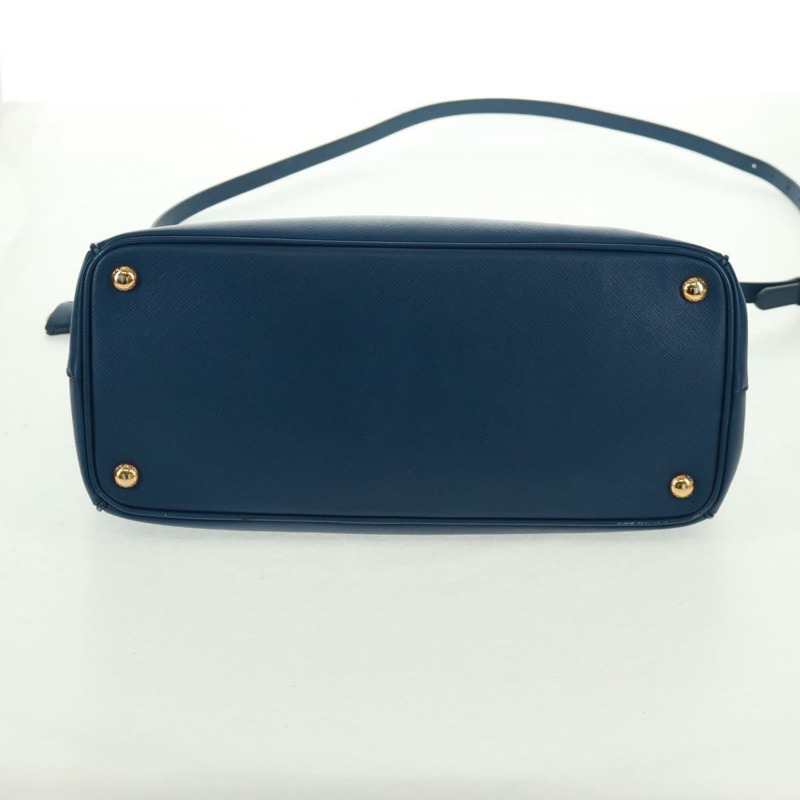 【日本直送】PRADA Galleria 手提包,Safiano 皮革,兩用,藍金配色,正品,貨號 163246V-4