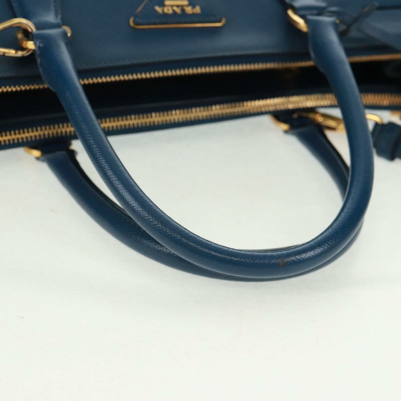 【日本直送】PRADA Galleria 手提包,Safiano 皮革,兩用,藍金配色,正品,貨號 163246V-6