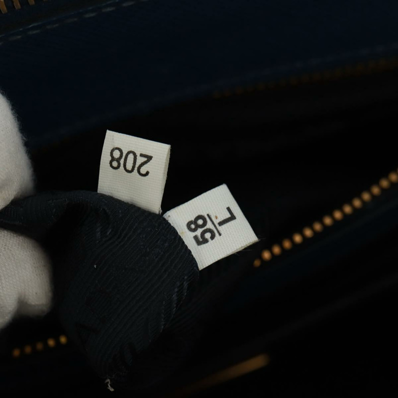 【日本直送】PRADA Galleria 手提包,Safiano 皮革,兩用,藍金配色,正品,貨號 163246V-10