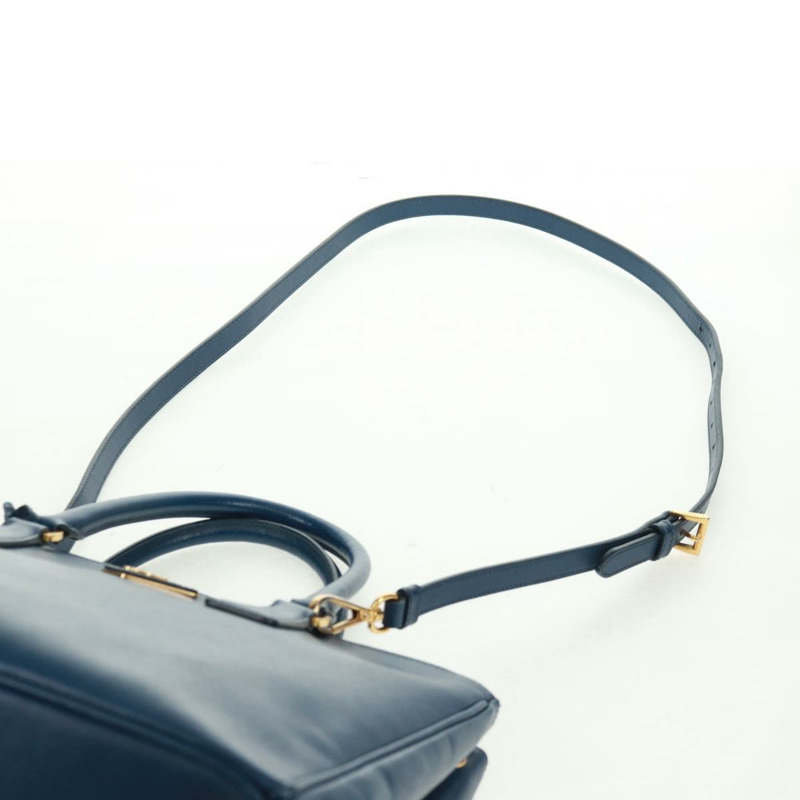 【日本直送】PRADA Galleria 手提包,Safiano 皮革,兩用,藍金配色,正品,貨號 163246V-14