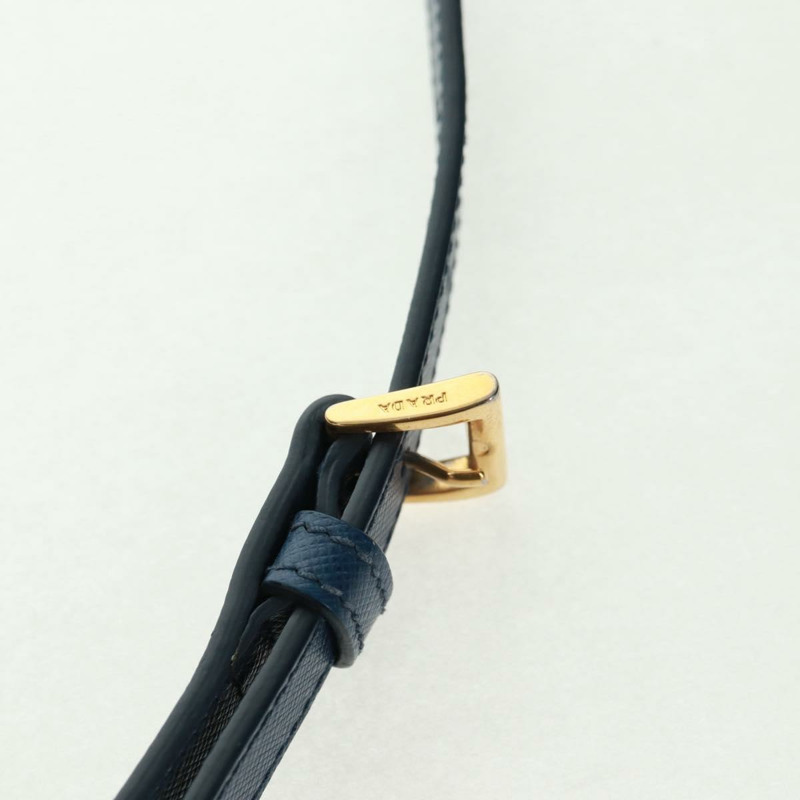 【日本直送】PRADA Galleria 手提包,Safiano 皮革,兩用,藍金配色,正品,貨號 163246V-15