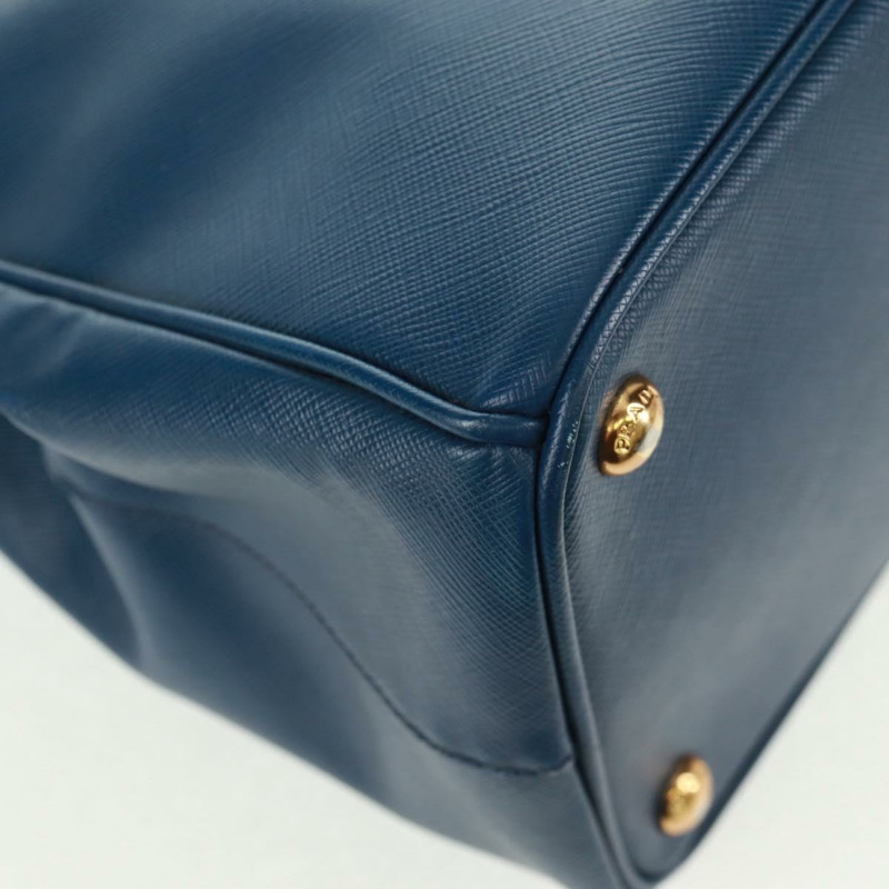 【日本直送】PRADA Galleria 手提包,Safiano 皮革,兩用,藍金配色,正品,貨號 163246V-16