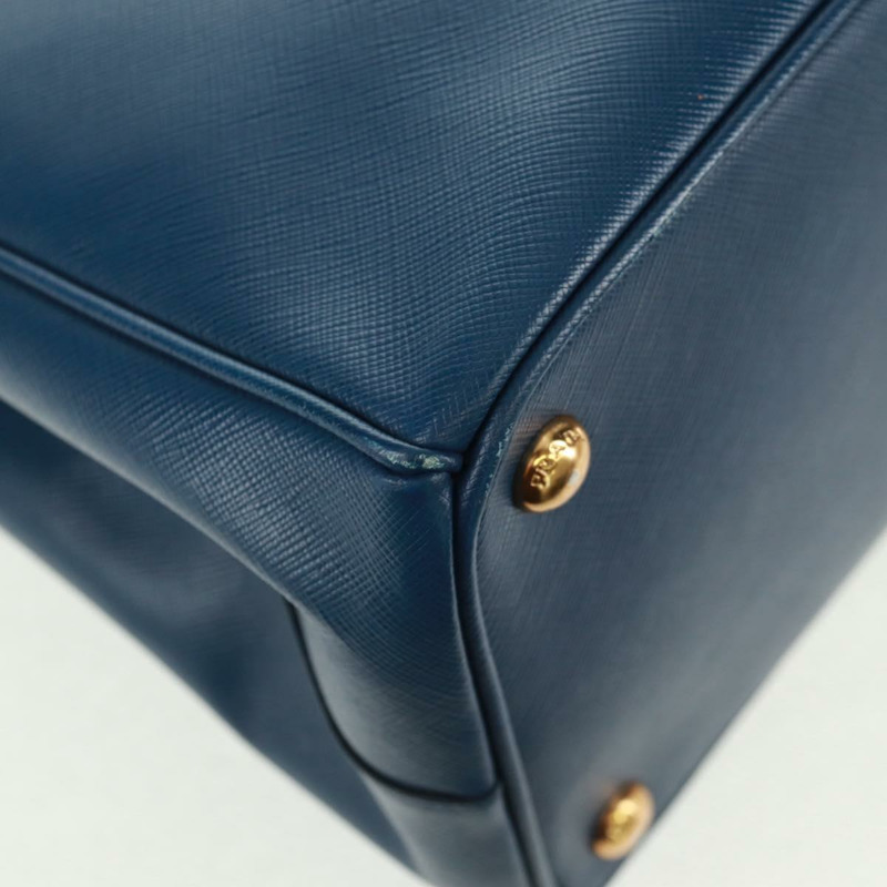 【日本直送】PRADA Galleria 手提包,Safiano 皮革,兩用,藍金配色,正品,貨號 163246V-18