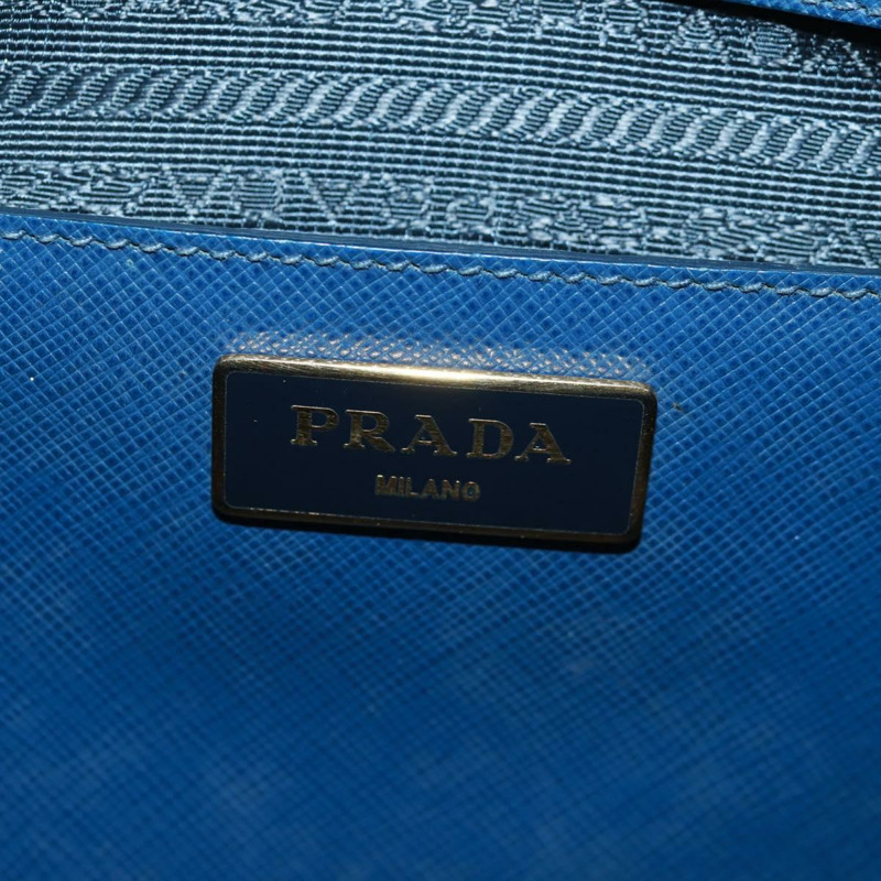 【日本直送】PRADA Galleria 手提包,Safiano 皮革,兩用,藍金配色,正品,貨號 163246V-22