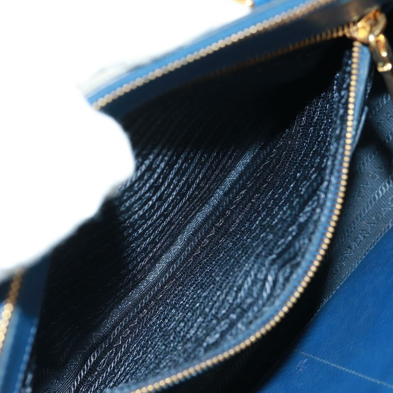 【日本直送】PRADA Galleria 手提包,Safiano 皮革,兩用,藍金配色,正品,貨號 163246V-28