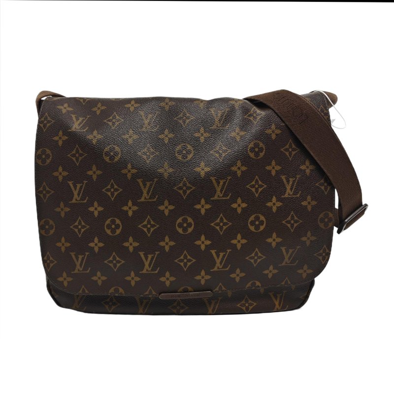 LOUIS VUITTON VINTAGE BEAUBOURG 棕色塗層帆布老花斜挎包單肩包金色五金-0