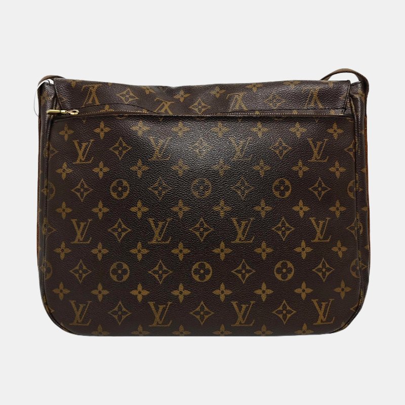 LOUIS VUITTON VINTAGE BEAUBOURG 棕色塗層帆布老花斜挎包單肩包金色五金-4