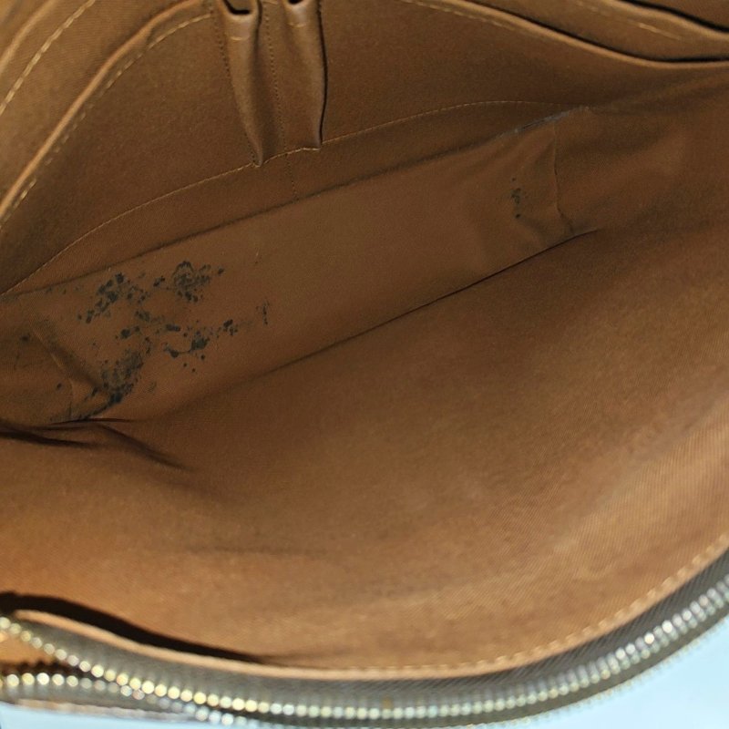 LOUIS VUITTON VINTAGE BEAUBOURG 棕色塗層帆布老花斜挎包單肩包金色五金-6