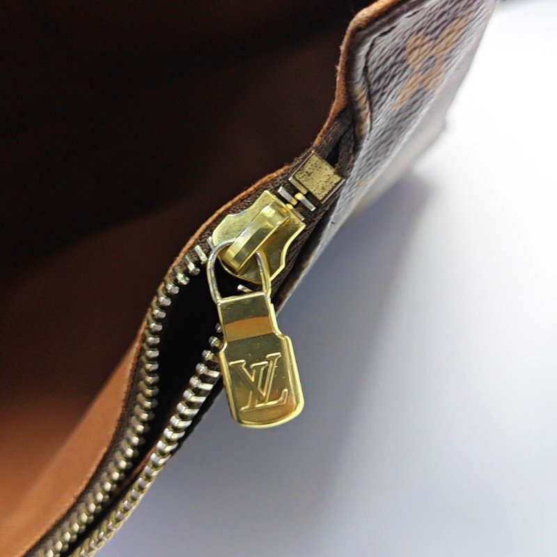 LOUIS VUITTON VINTAGE BEAUBOURG 棕色塗層帆布老花斜挎包單肩包金色五金-10