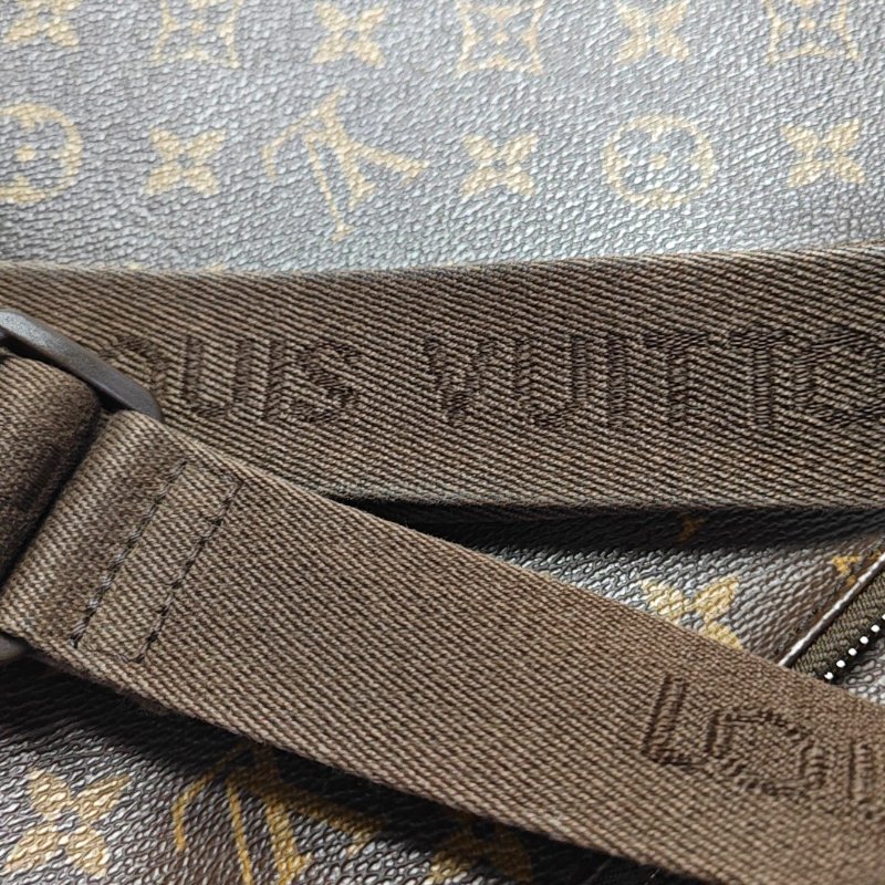 LOUIS VUITTON VINTAGE BEAUBOURG 棕色塗層帆布老花斜挎包單肩包金色五金-12