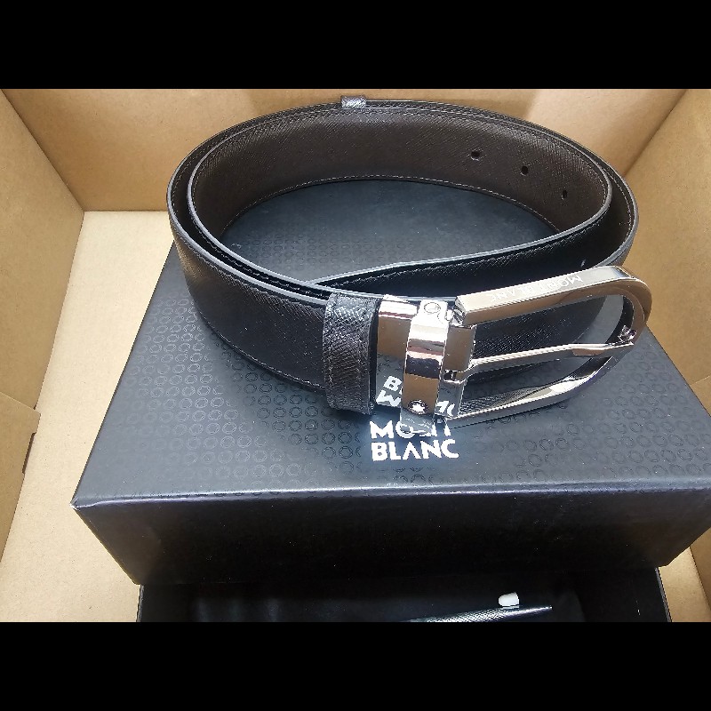 montblanc 萬寶龍 皮帶 馬蹄形搭扣 匠心皮革 雙面皮帶-1