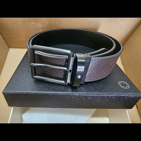 montblanc 萬寶龍 皮帶 全黑
