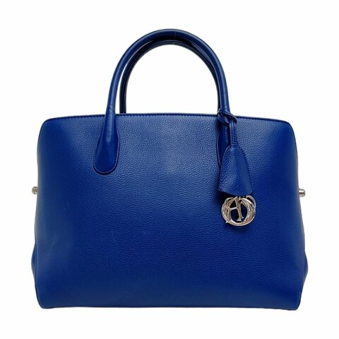 DIOR Bar 藍色牛皮手提包 金色五金