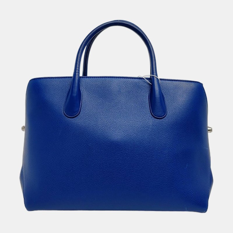 DIOR Bar 藍色牛皮手提包 金色五金-4