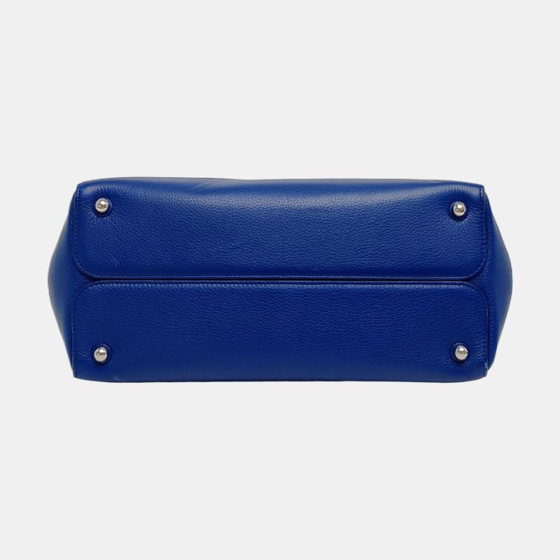 DIOR Bar 藍色牛皮手提包 金色五金-5