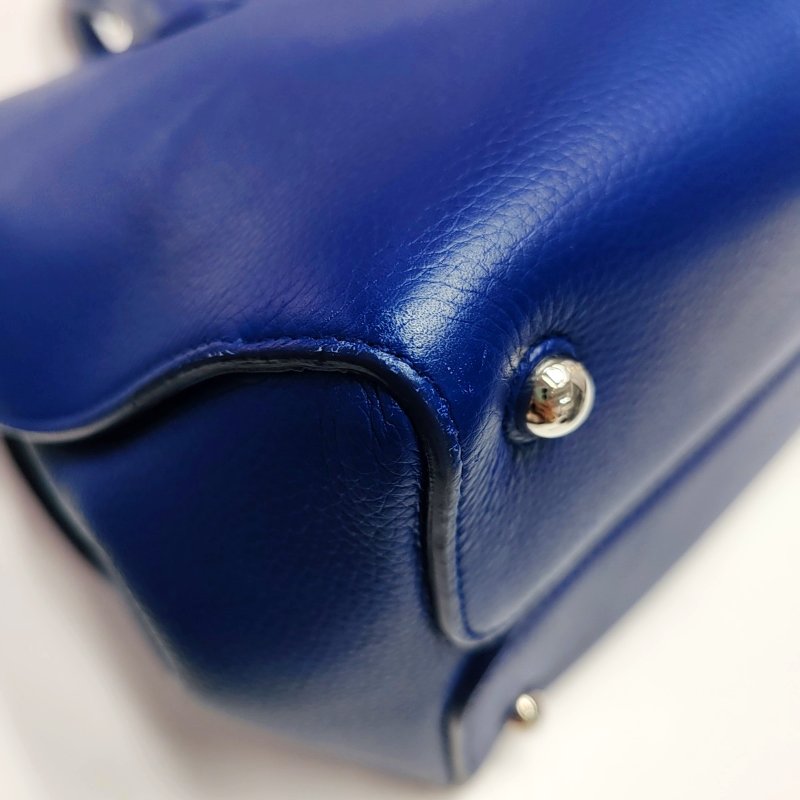 DIOR Bar 藍色牛皮手提包 金色五金-11