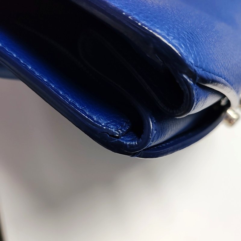 DIOR Bar 藍色牛皮手提包 金色五金-13