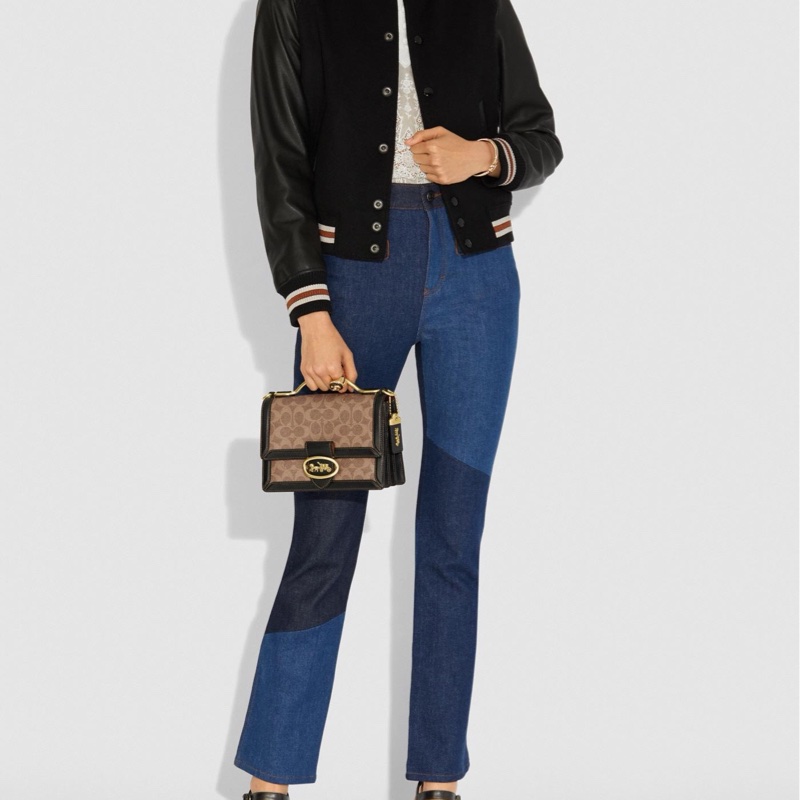 Coach 女士 Riley徽標手提包均碼碼長：22cm，寬：9.5cm，高：16.5cm-5