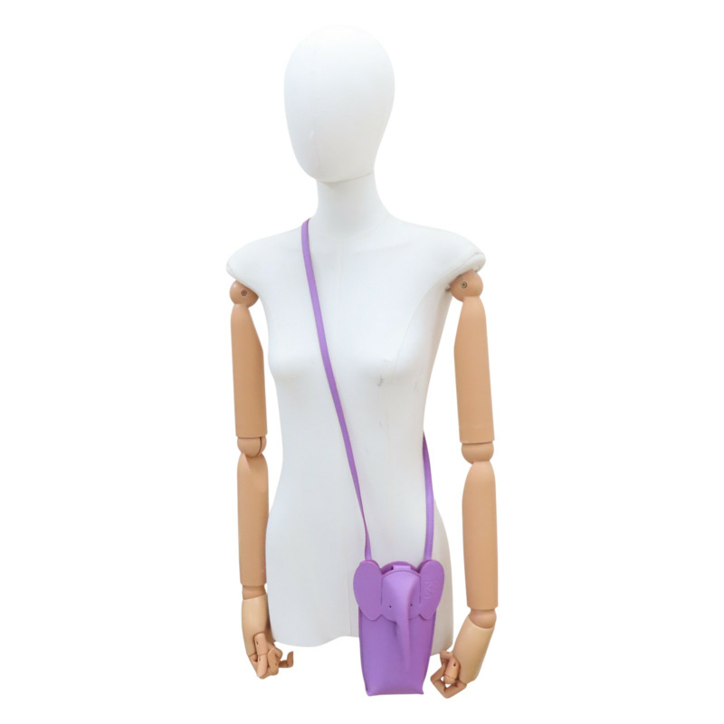 紫色 牛皮 大象造型 手機包 肩背包【LOEWE 羅威】-9