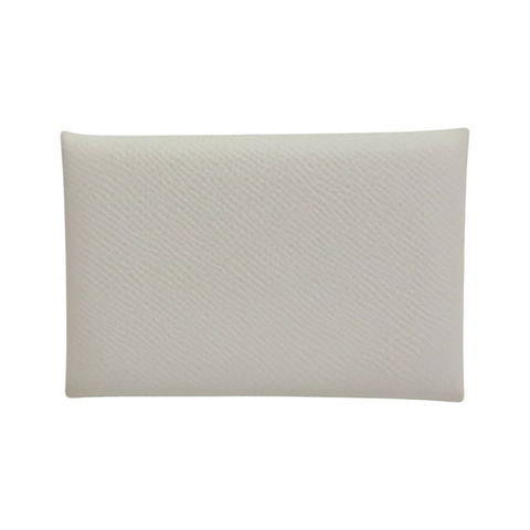 白色 Epsom 牛皮 Calvi 卡夾 名片夾 B刻 銀扣【HERMES 愛馬仕】 H044164CK10