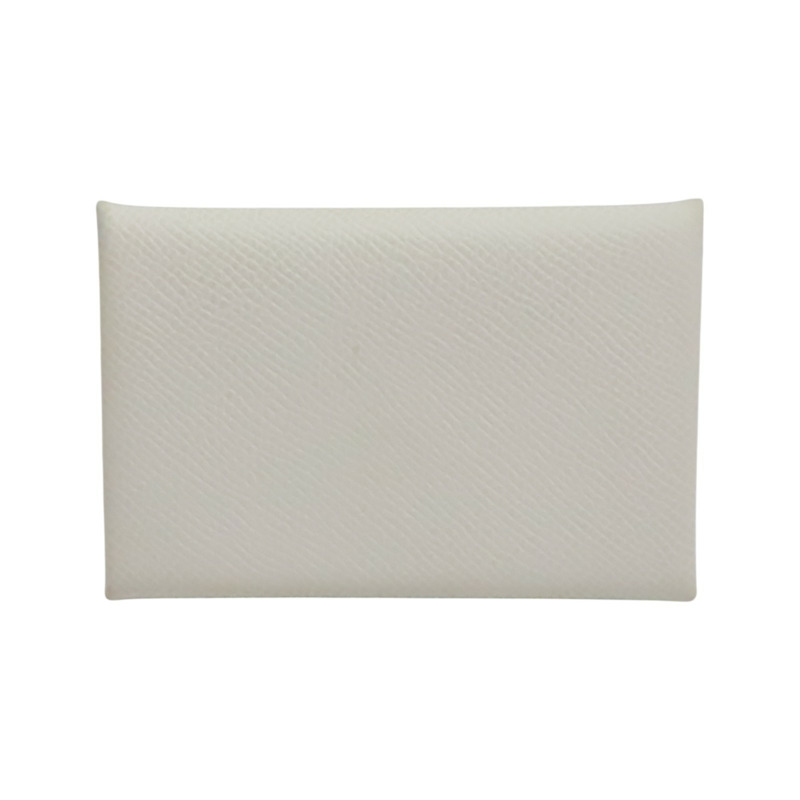 白色 Epsom 牛皮 Calvi 卡夾 名片夾 B刻 銀扣【HERMES 愛馬仕】 H044164CK10-1