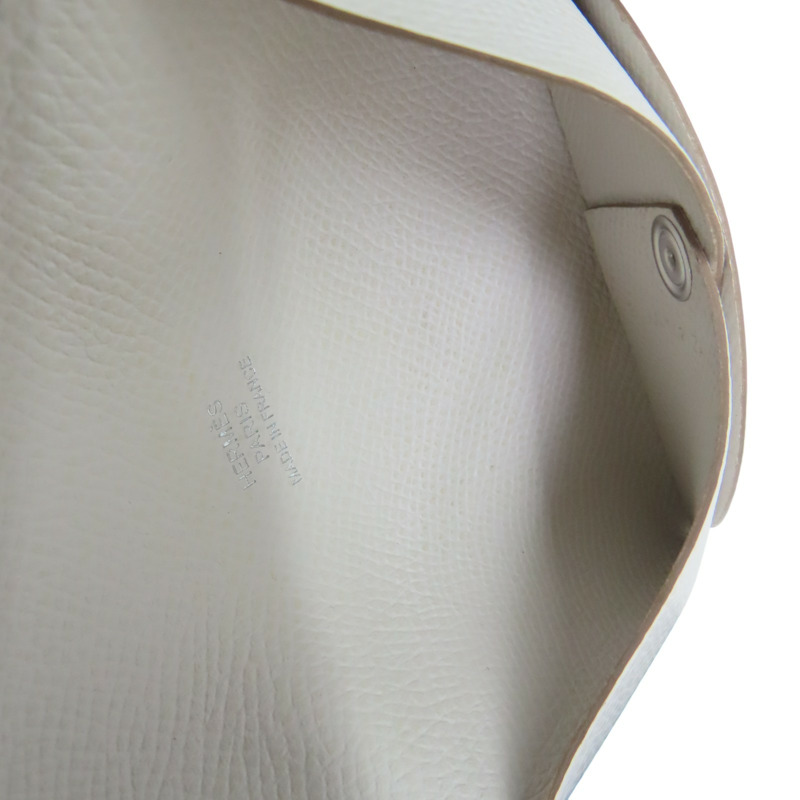 白色 Epsom 牛皮 Calvi 卡夾 名片夾 B刻 銀扣【HERMES 愛馬仕】 H044164CK10-6