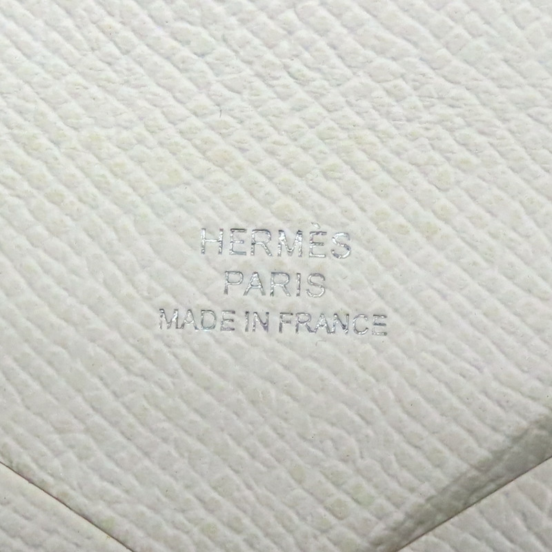 白色 Epsom 牛皮 Calvi 卡夾 名片夾 B刻 銀扣【HERMES 愛馬仕】 H044164CK10-7