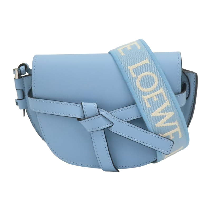 藍色 牛皮 Mini Gate Dual 肩背包【LOEWE 羅威】 A650N46X13-0