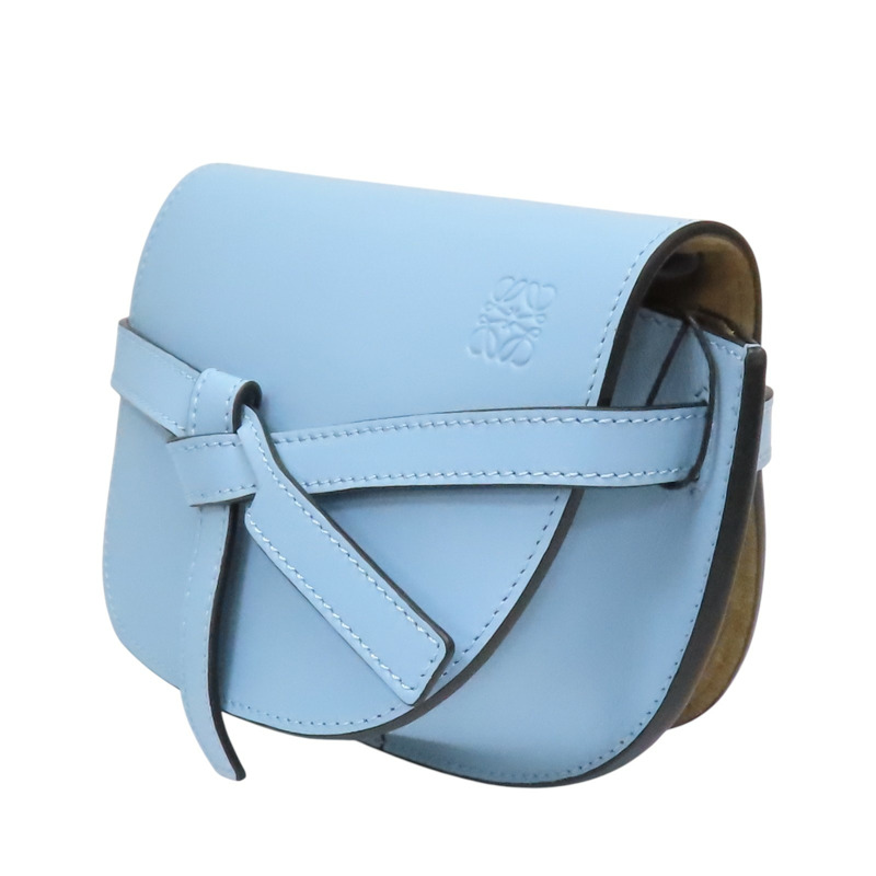 藍色 牛皮 Mini Gate Dual 肩背包【LOEWE 羅威】 A650N46X13-2