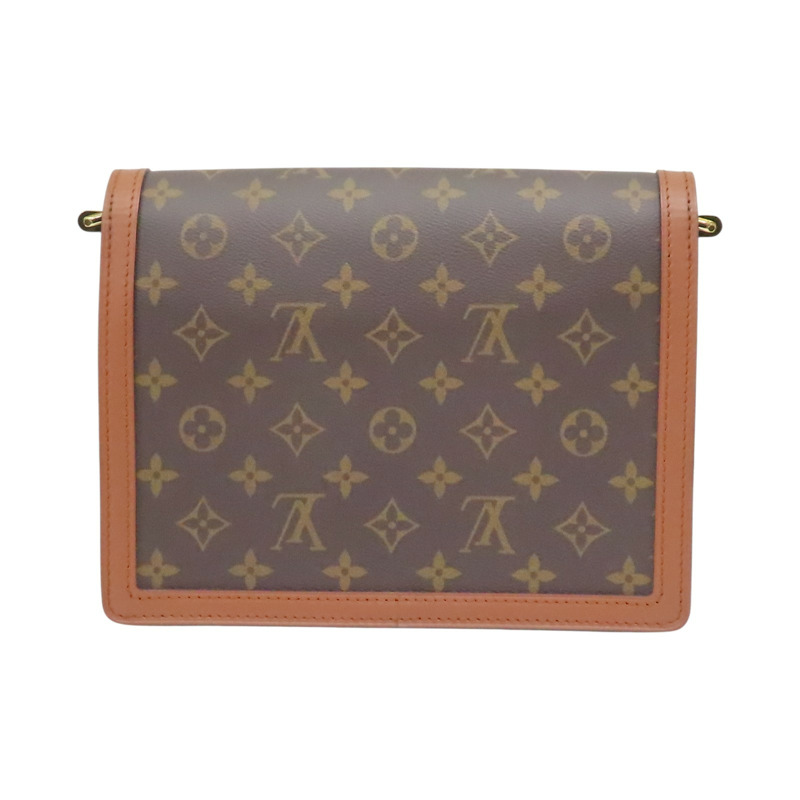 棕色 原花 Reverse 帆布 Dauphine MM 肩背包【LOUIS VUITTON LV 路易威登】 M45958-1