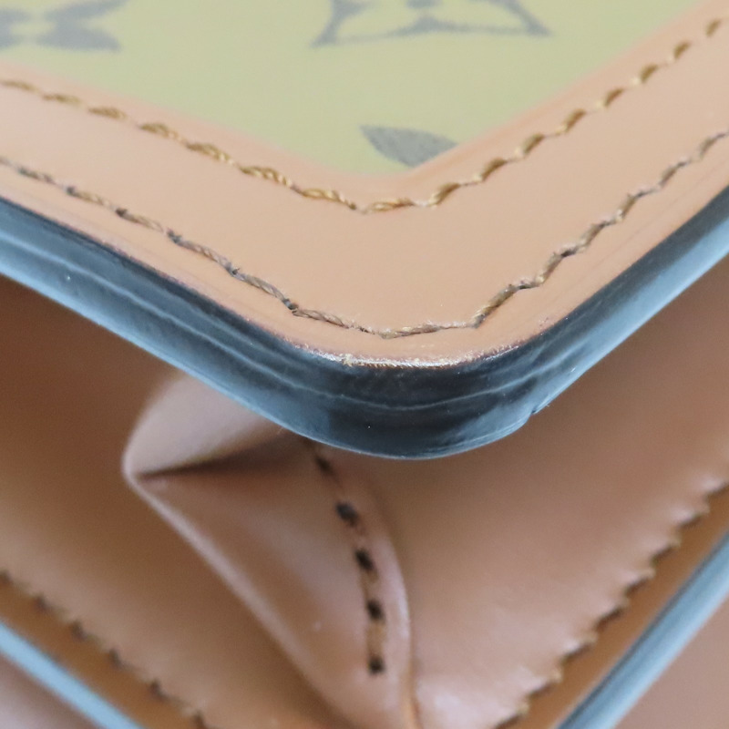 棕色 原花 Reverse 帆布 Dauphine MM 肩背包【LOUIS VUITTON LV 路易威登】 M45958-17