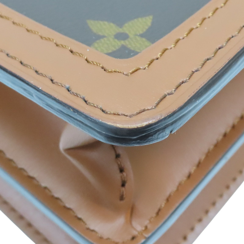 棕色 原花 Reverse 帆布 Dauphine MM 肩背包【LOUIS VUITTON LV 路易威登】 M45958-19